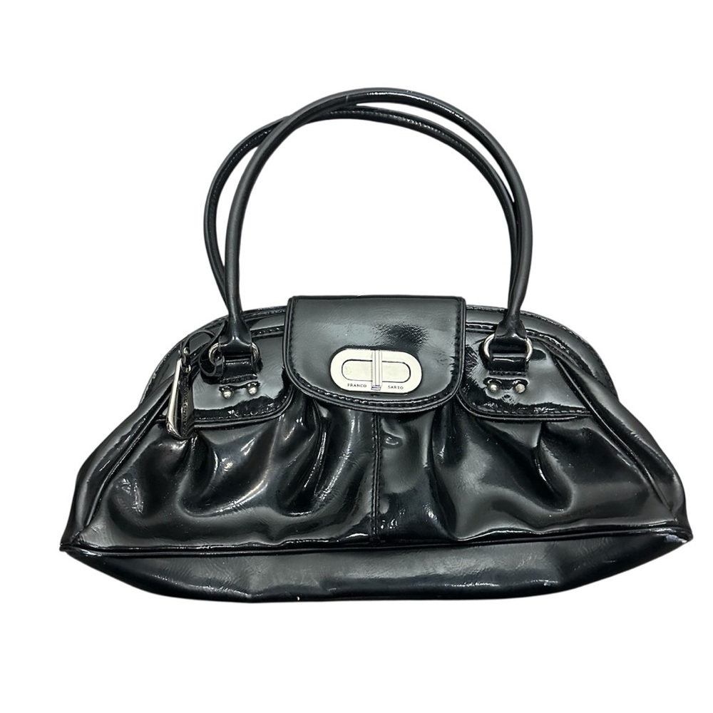 Franco Sarto Glossy Black Shoulder Bag